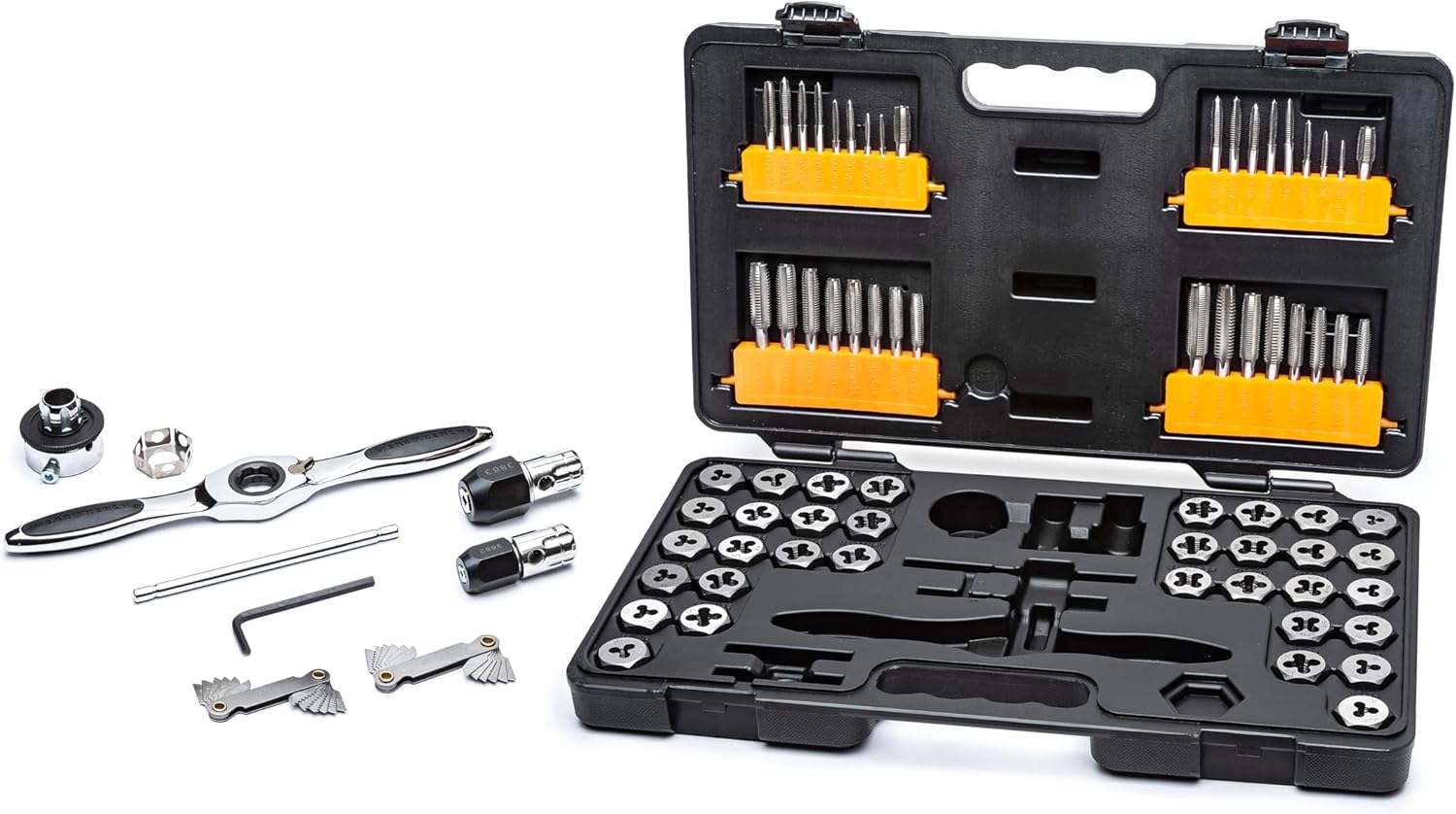 Detalle de GEARWRENCH 3887 – zestaw gwintowników i narzynek SAE/metryczny, stal węglowa
