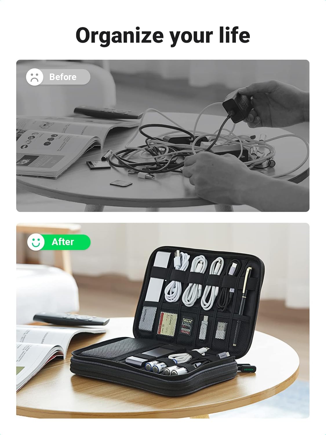 Detalle 2 de UGREEN Organizer Cavi borsa da viaggio per accessori