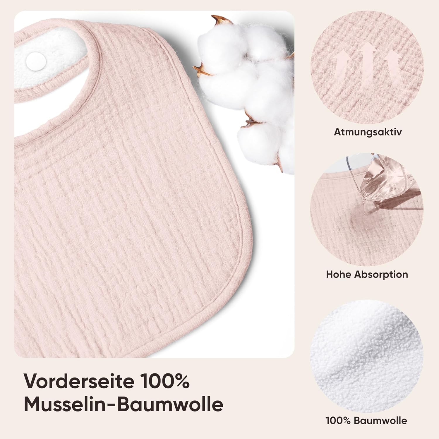 Thumbnail 6 de Bearmoss Lätzchen Musselin Baby 8er-Set
