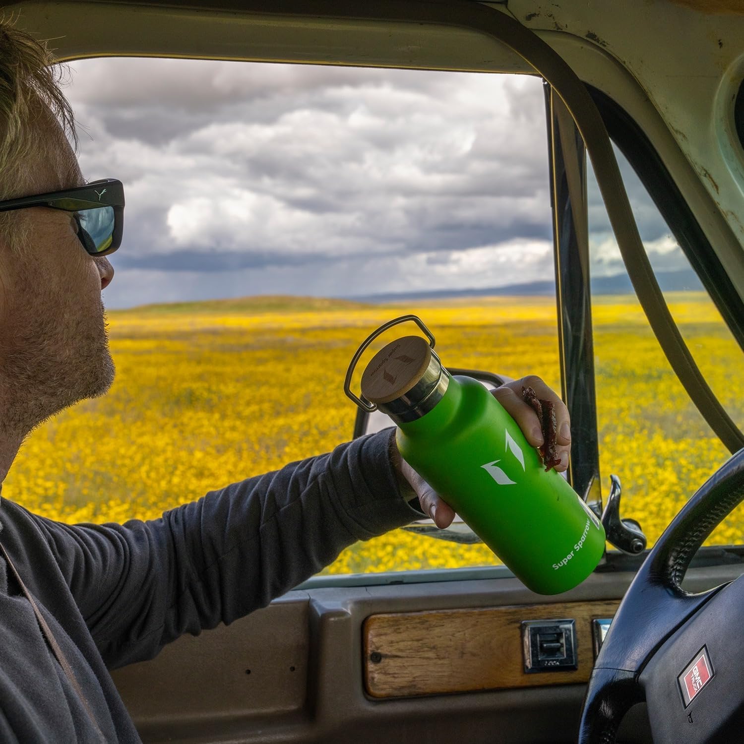 Thumbnail 5 de Super Sparrow borraccia termica da 1L in acciaio inox, senza BPA, con 2 tappi intercambiabili