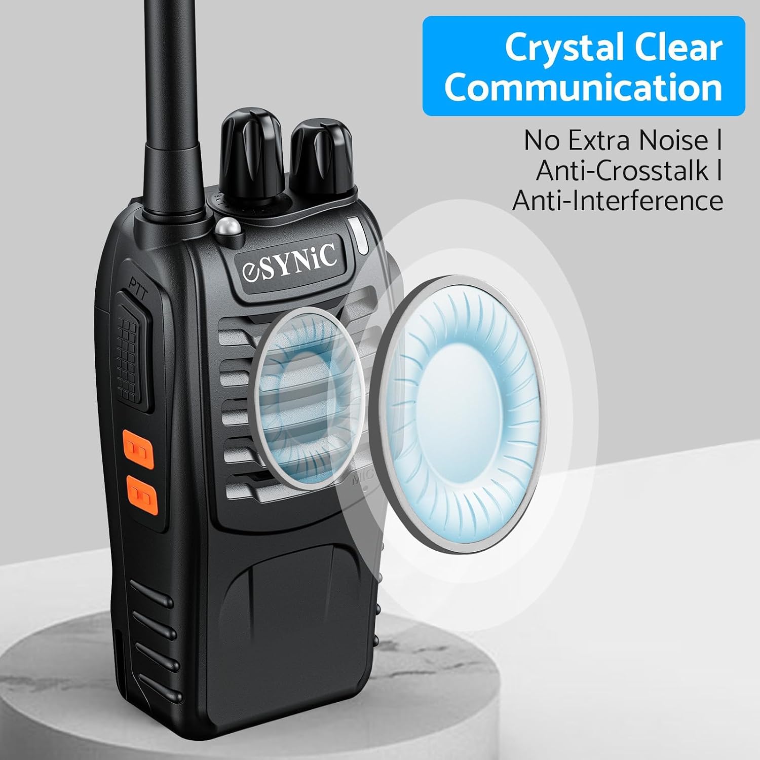 Detalle 2 de eSynic Walkie Talkies-X 6-Pack PMR446 Radios with 16 Channels and VOX