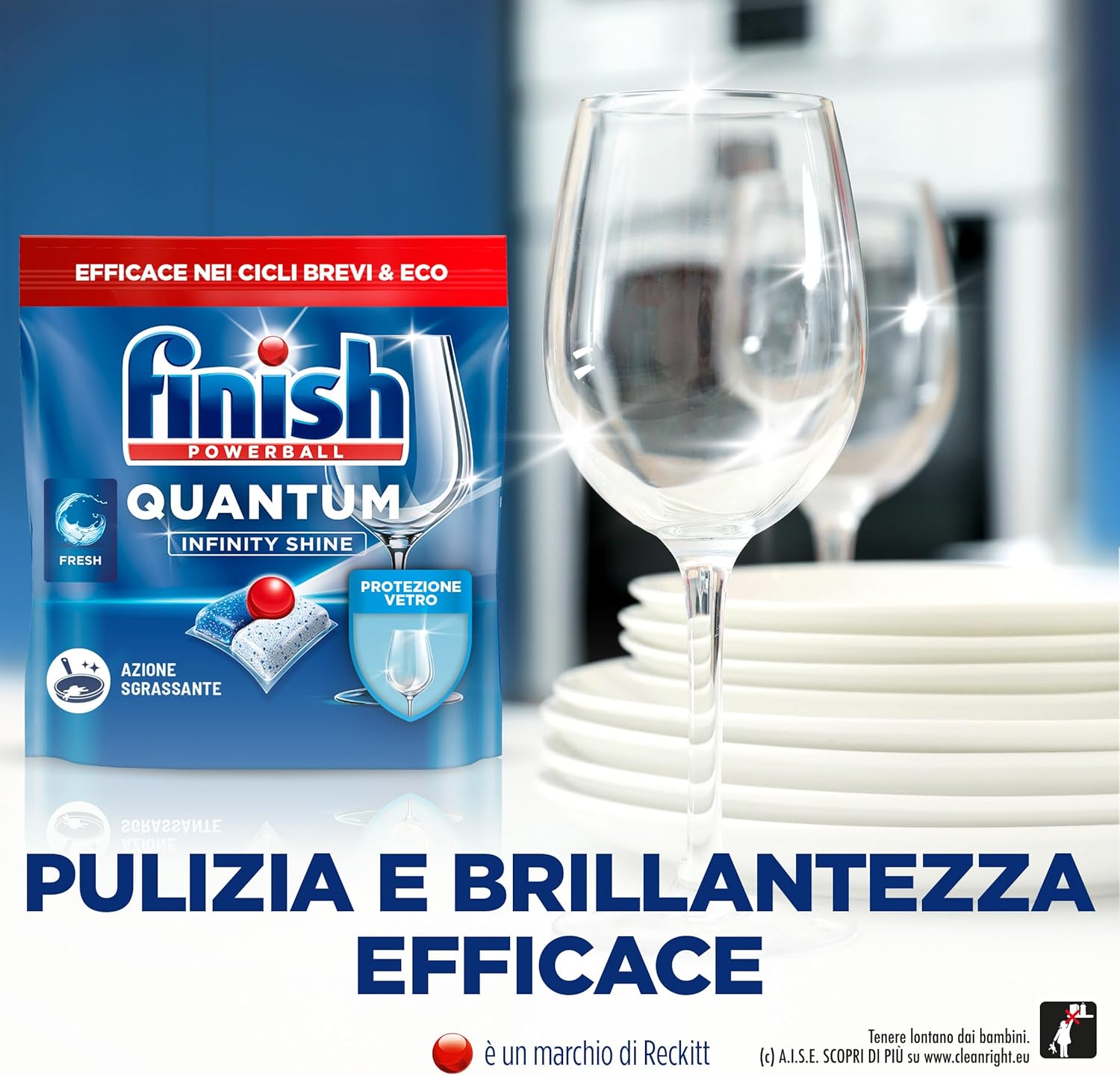 Thumbnail 1 de Finish Quantum Infinity Shine pastiglie lavastoviglie (120 capsule) per pulizia sgrassante e brillantezza