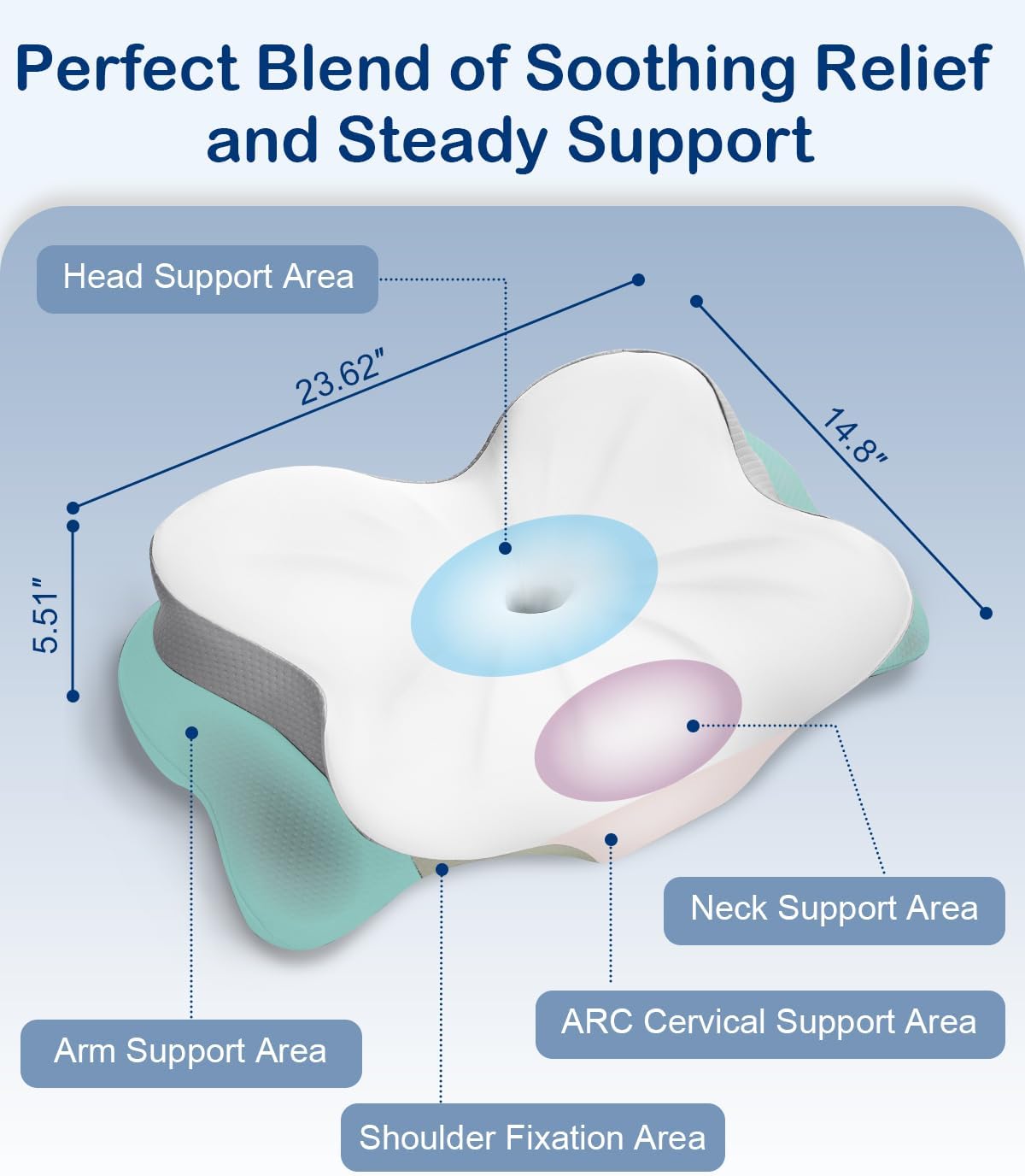 Thumbnail 2 de Cervical Neck Pillow – Ergonomic Memory Foam for Neck Pain Relief