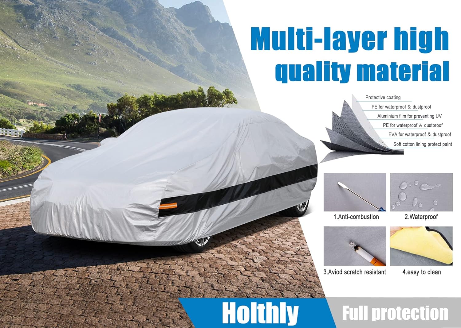 Detalle de Holthly Autobezug – 100% wasserdicht, Schutz vor Regen, UV‑Strahlung und Staub