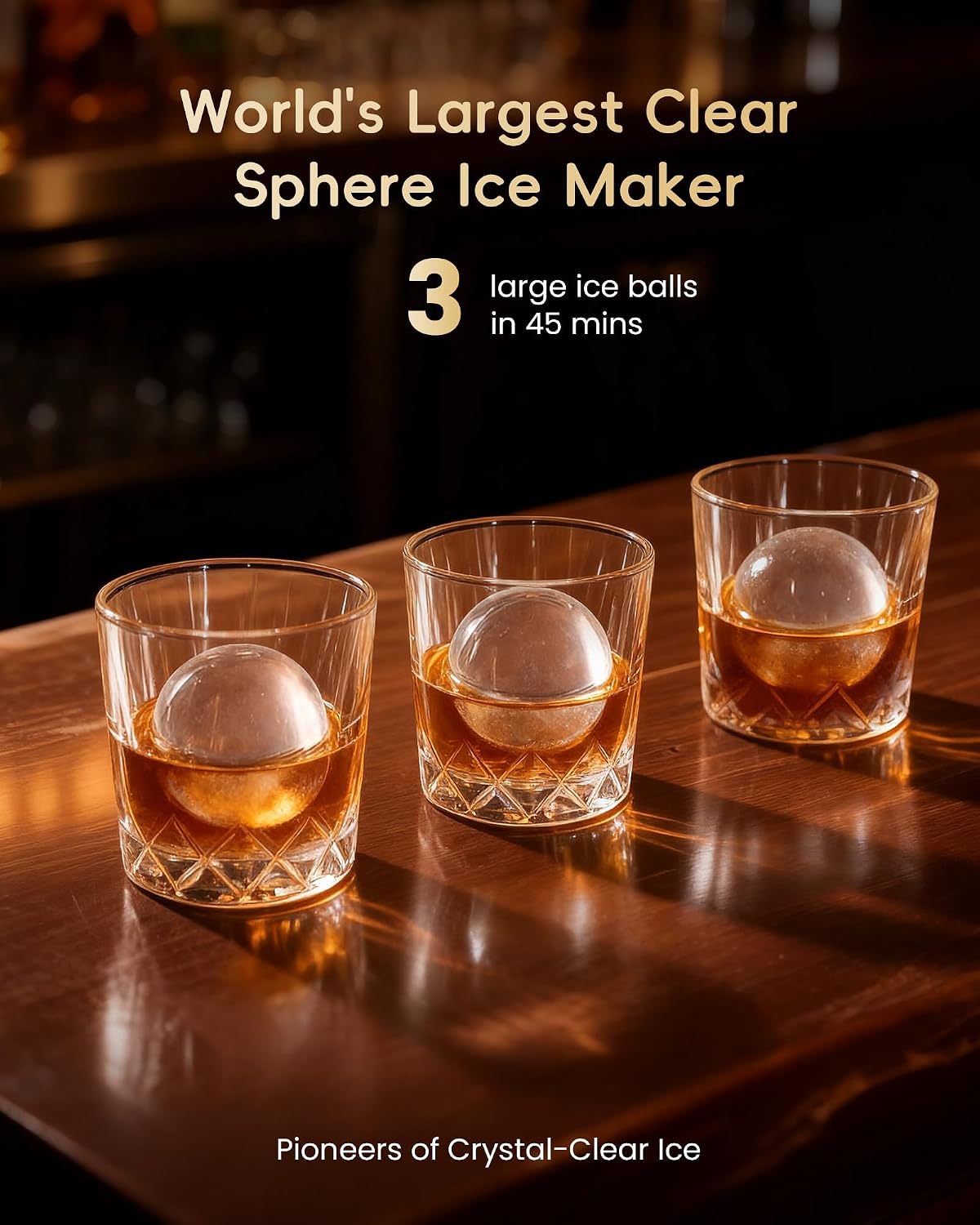 Detalle de ecozy Vaultico Grande IM-BM322C Clear Ice Ball Maker, 2.4-Inch Spheres