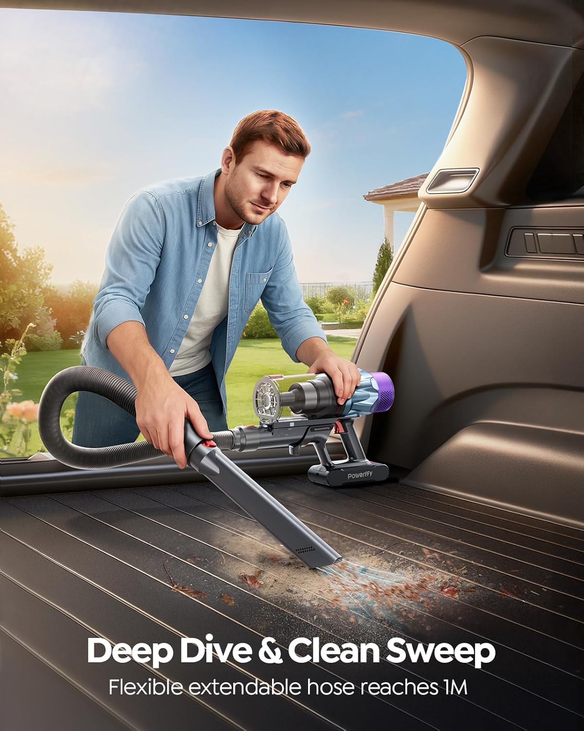Detalle de Powerffy Cordless Vacuum Cleaner: 600W, 50KPa Suction and 65-Minute Runtime