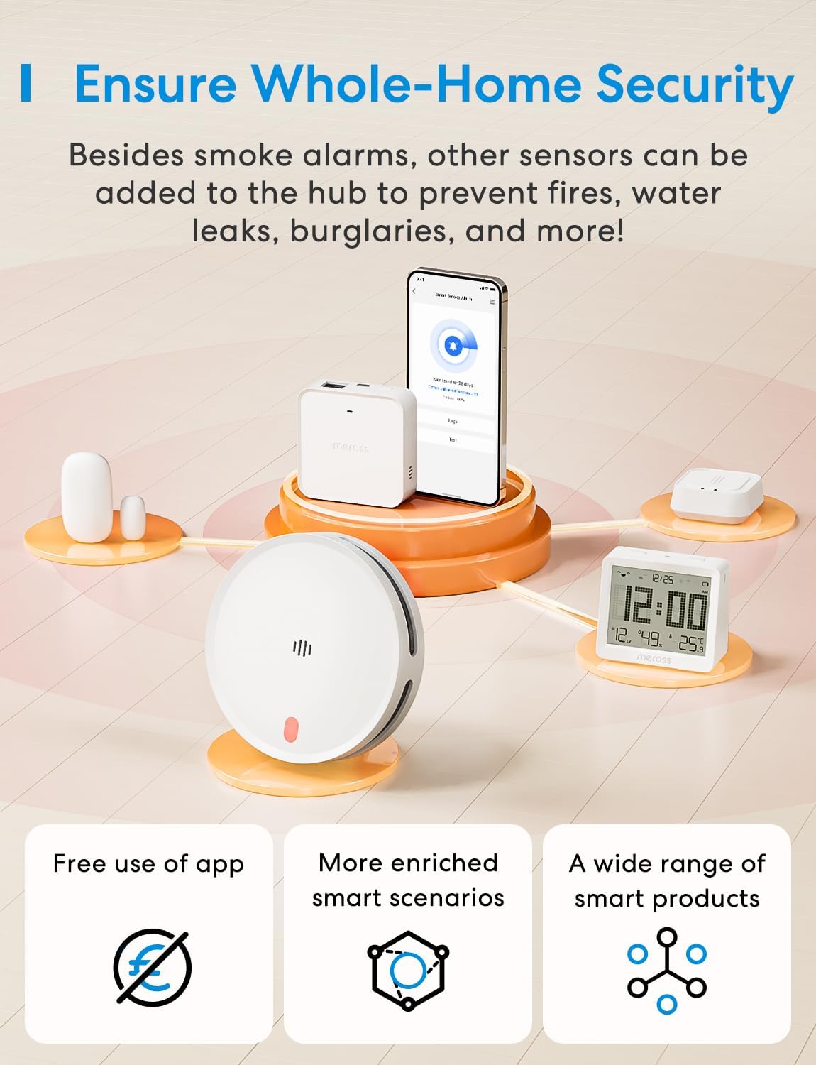 Thumbnail 2 de Meross MA151 Smart Smoke Alarm with MSH450 Hub: A practical, Matter-enabled safety system for UK homes