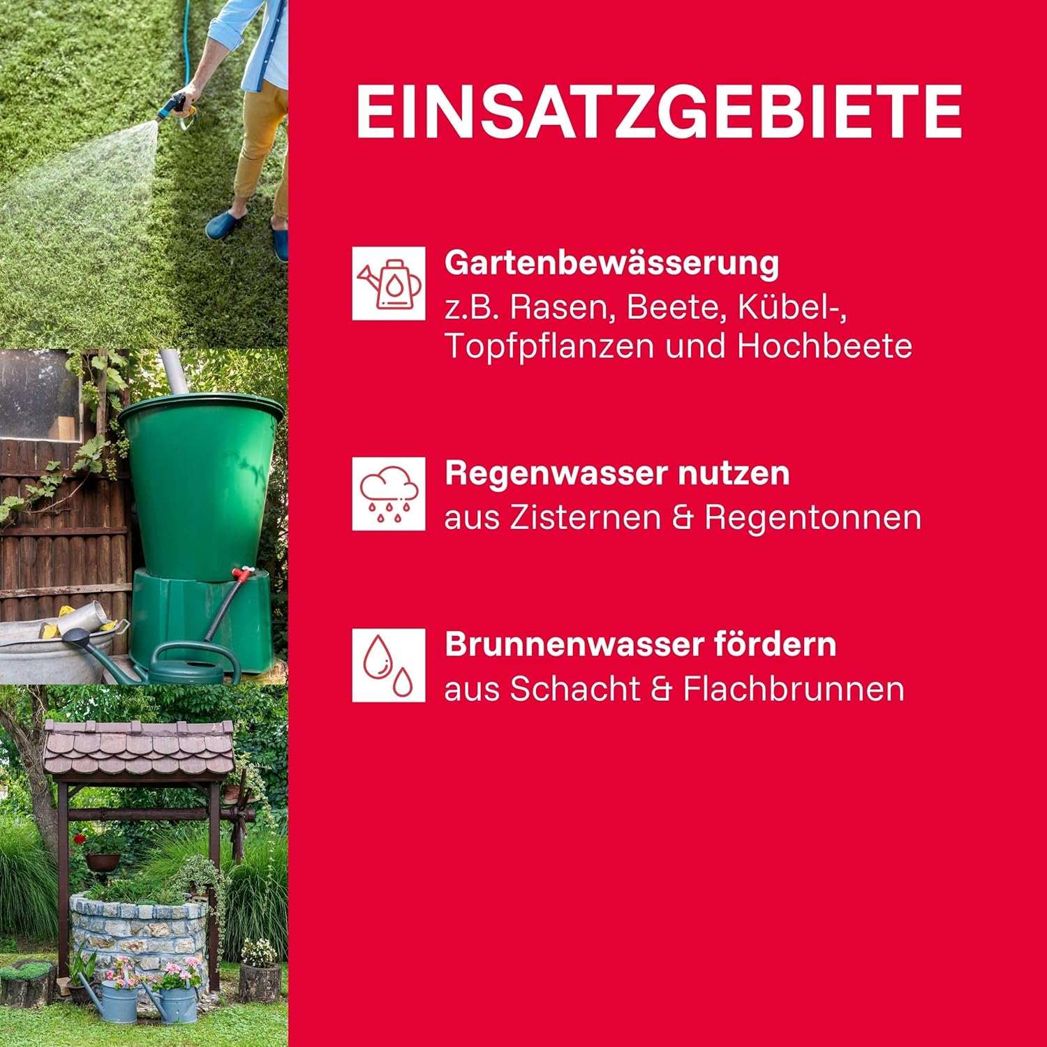 Detalle de T.I.P. GP 3000 INOX – Edelstahl-Gartenpumpe mit 2950 l/h, 42 m Förderhöhe und 550 W