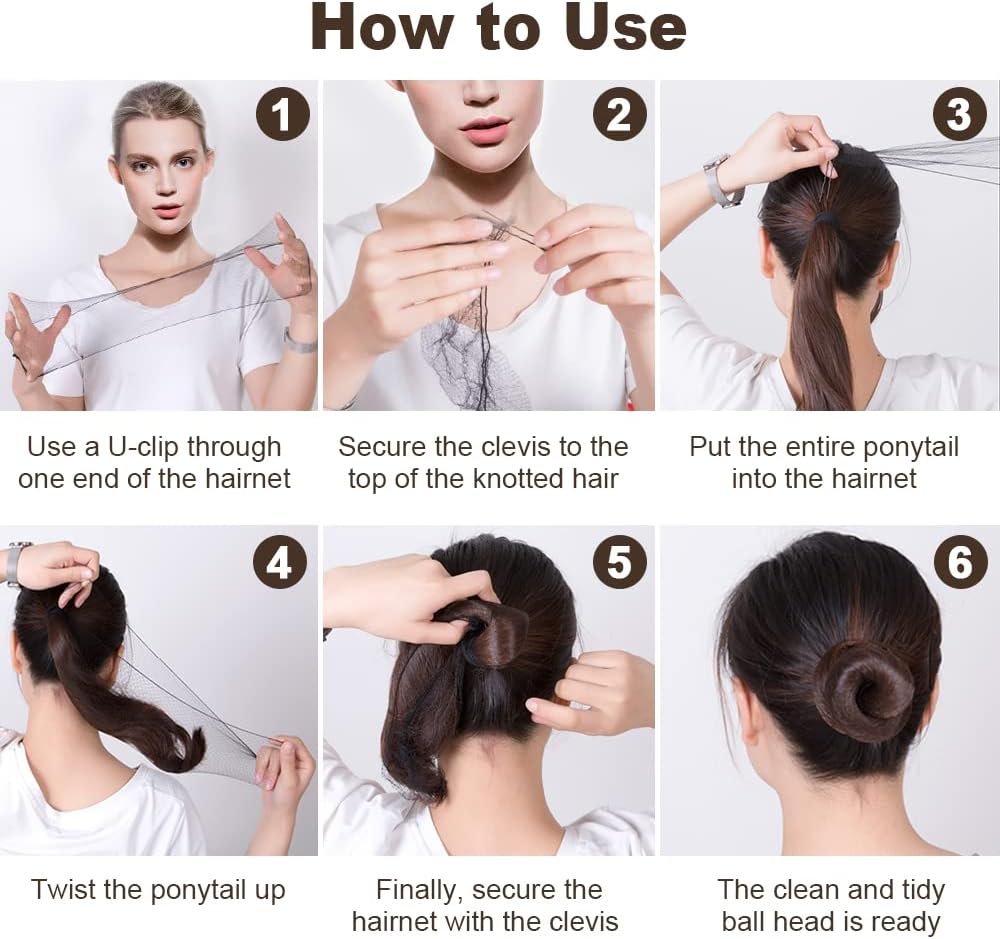 Thumbnail 3 de URAQT lot de 35 filets à cheveux invisibles et 45 épingles en U avec support élastique en maille