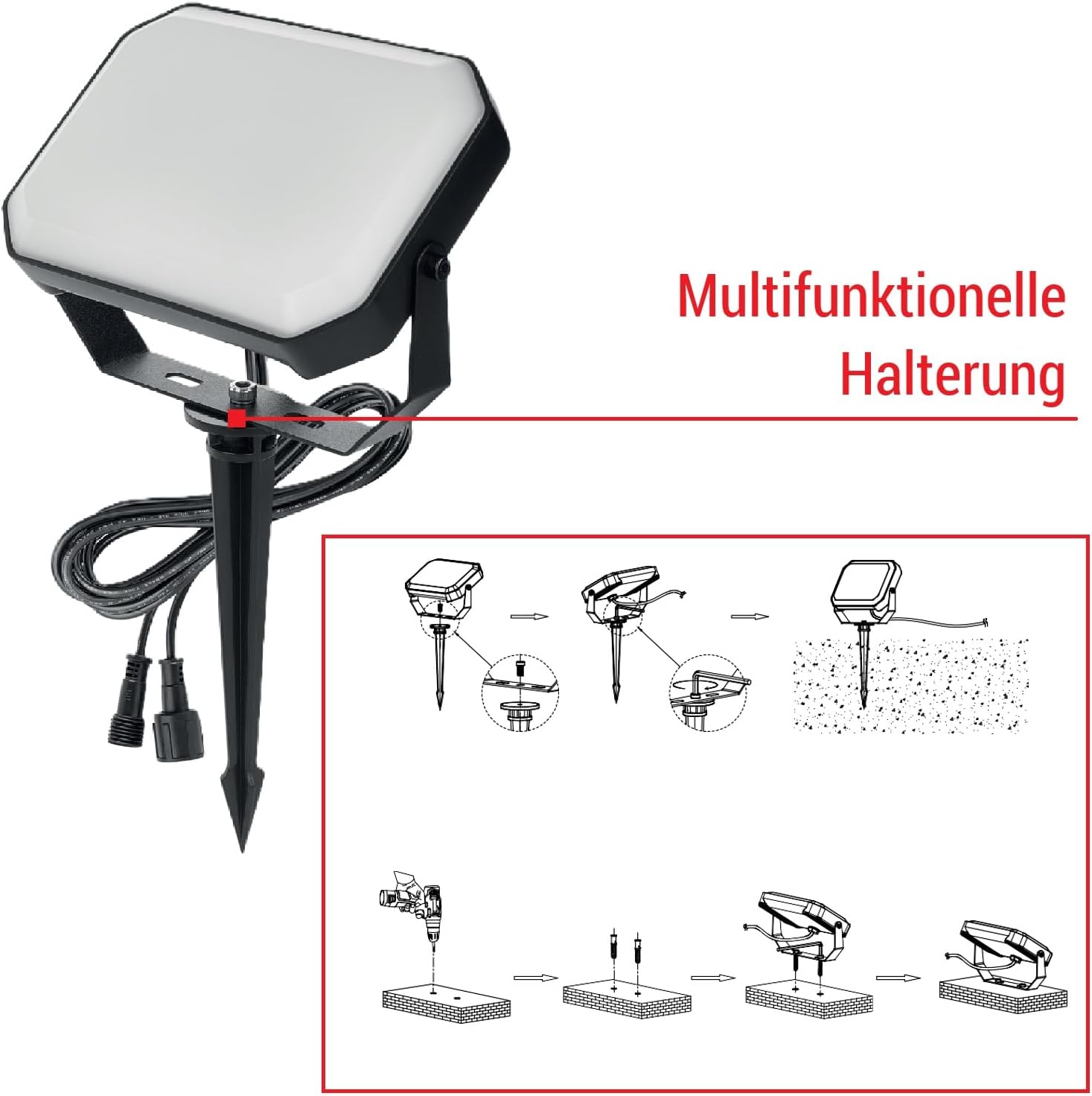 Detalle 2 de EMOS ZIW184R – inteligentne reflektory ogrodowe RGBIC + CCT, zestaw 3 szt.