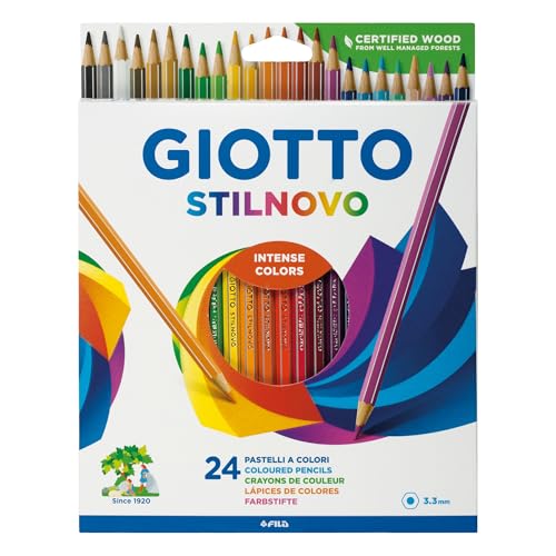 Detalle de Giotto Stilnovo Astuccio da 24 Matite a Pastello Colorate - 3,3 mm, Multicolore