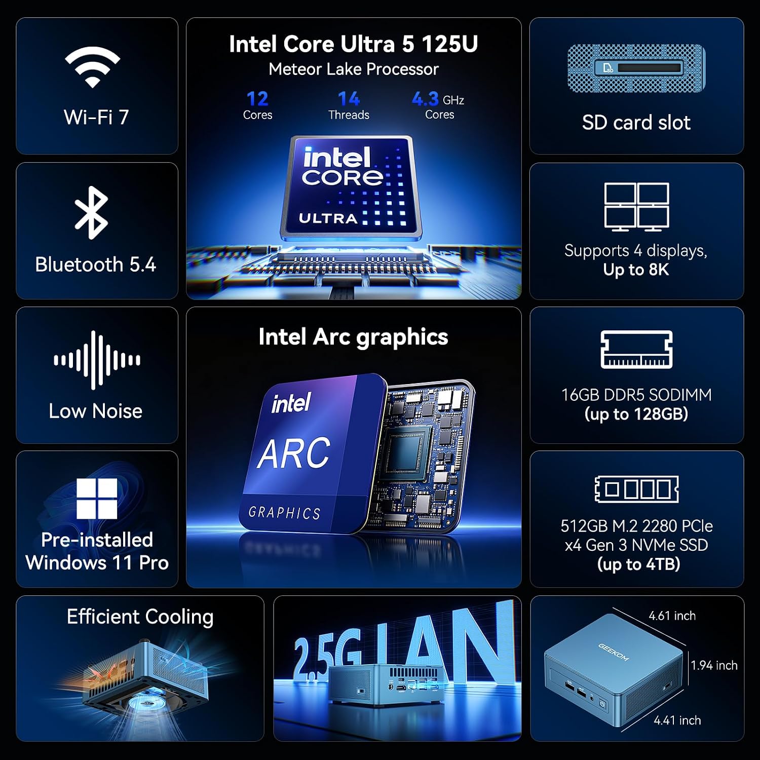 Thumbnail 1 de GEEKOM IT12 2026 Mini PC with Built-in NPU & Windows 11 Pro
