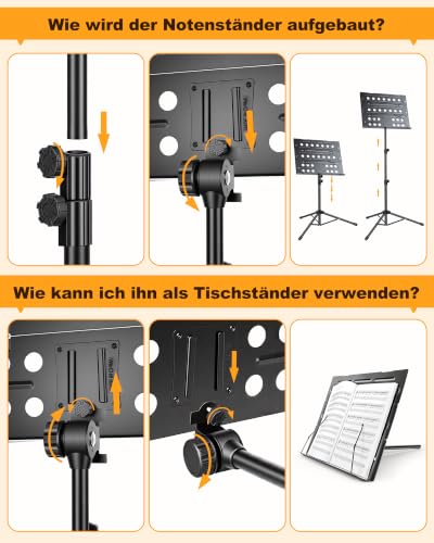 Thumbnail 5 de New Bee Notenständer 2 in 1 – Klappbar, stabil und verstellbar
