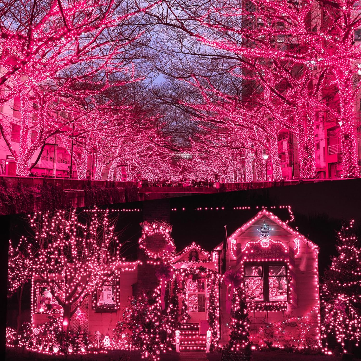 Thumbnail 5 de FFZZKJ Solar Garden String Lights 240 LEDs (2 Pack) – Waterproof Outdoor Pink