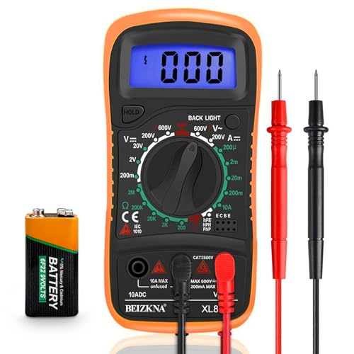 Beizkna Digital Multimeter 7-in-1: Voltmeter, Ammeter, Ohmmeter, Battery Tester and More