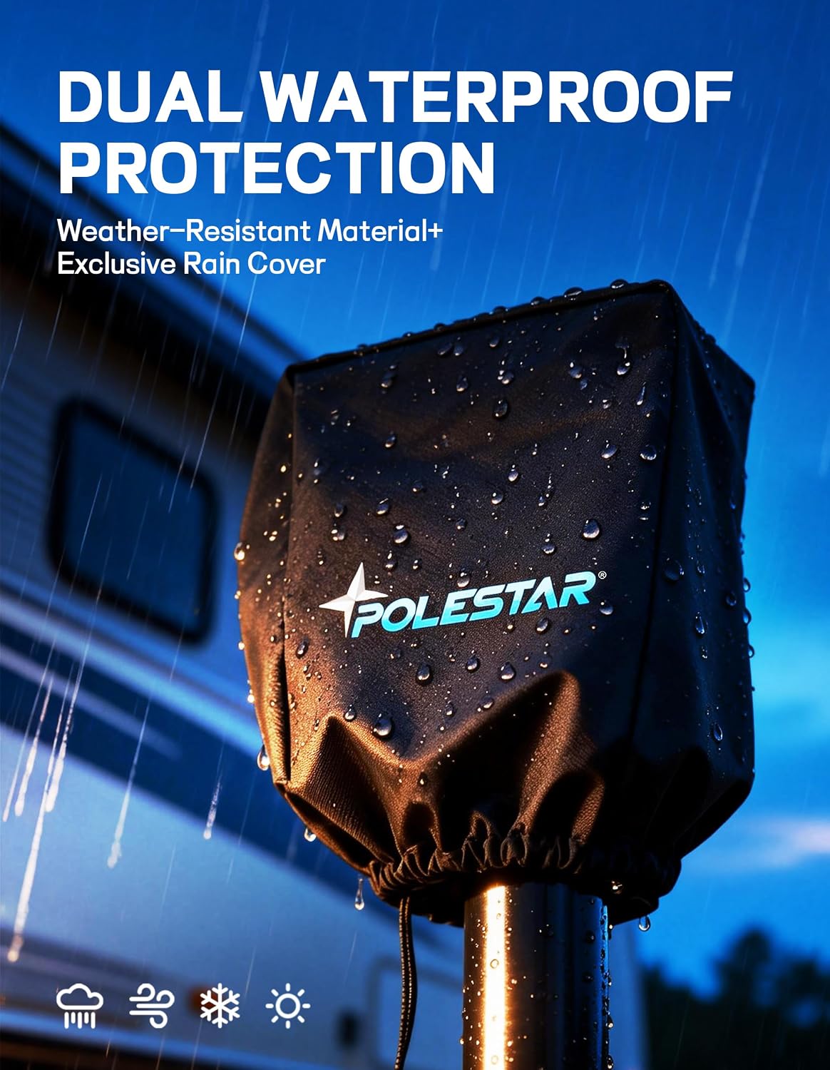Detalle de POLESTAR 7500 lbs Electric Trailer Jack with LED Light and Waterproof Cover