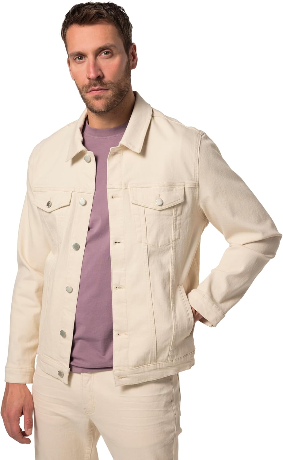 Detalle de JP 1880 Trucker-Jeansjacke GOTS Biobaumwolle