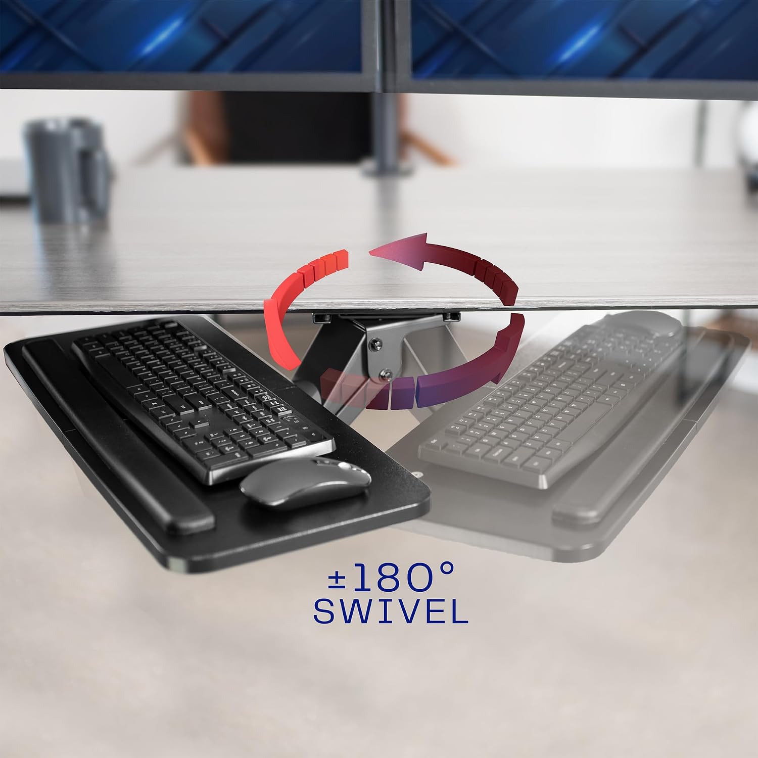 Thumbnail 6 de VIVO Under-Desk Keyboard Tray, 25 x 10 in