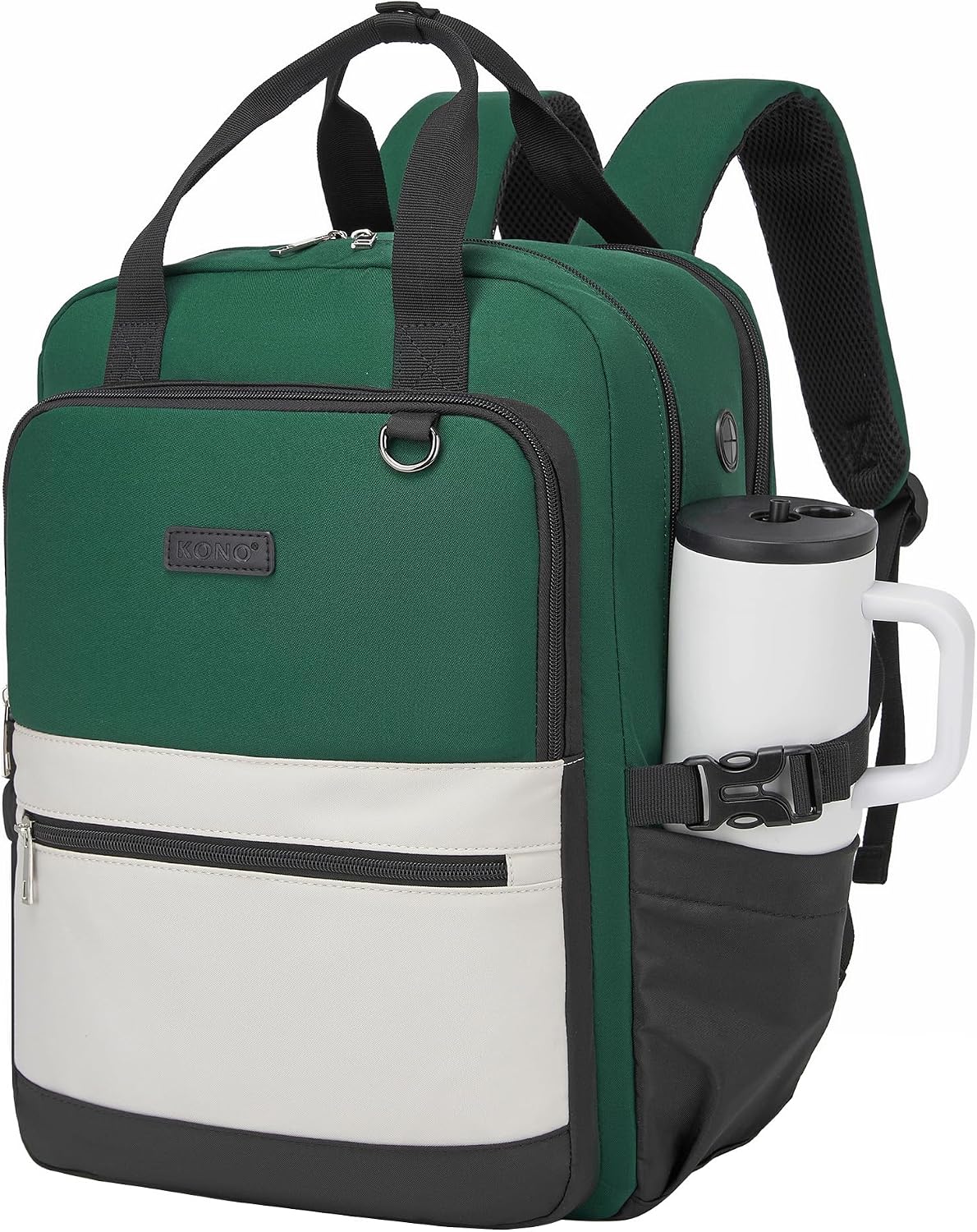Detalle de Kono Laptop Backpack for Women with Pouch Pocket: 15.6 Inch Capacity, Water-Resistant, Everyday Work & Travel