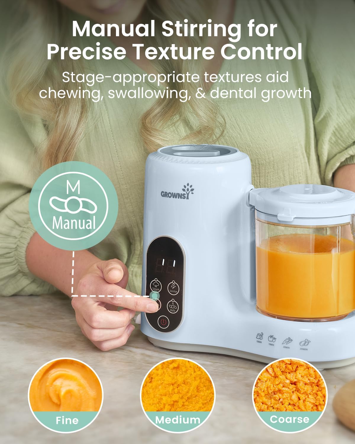 Thumbnail 4 de Grownsy Baby Food Maker with Steam Basket: One-Step Steaming, Blending, and Sterilizing for Healthy Homemade Meals