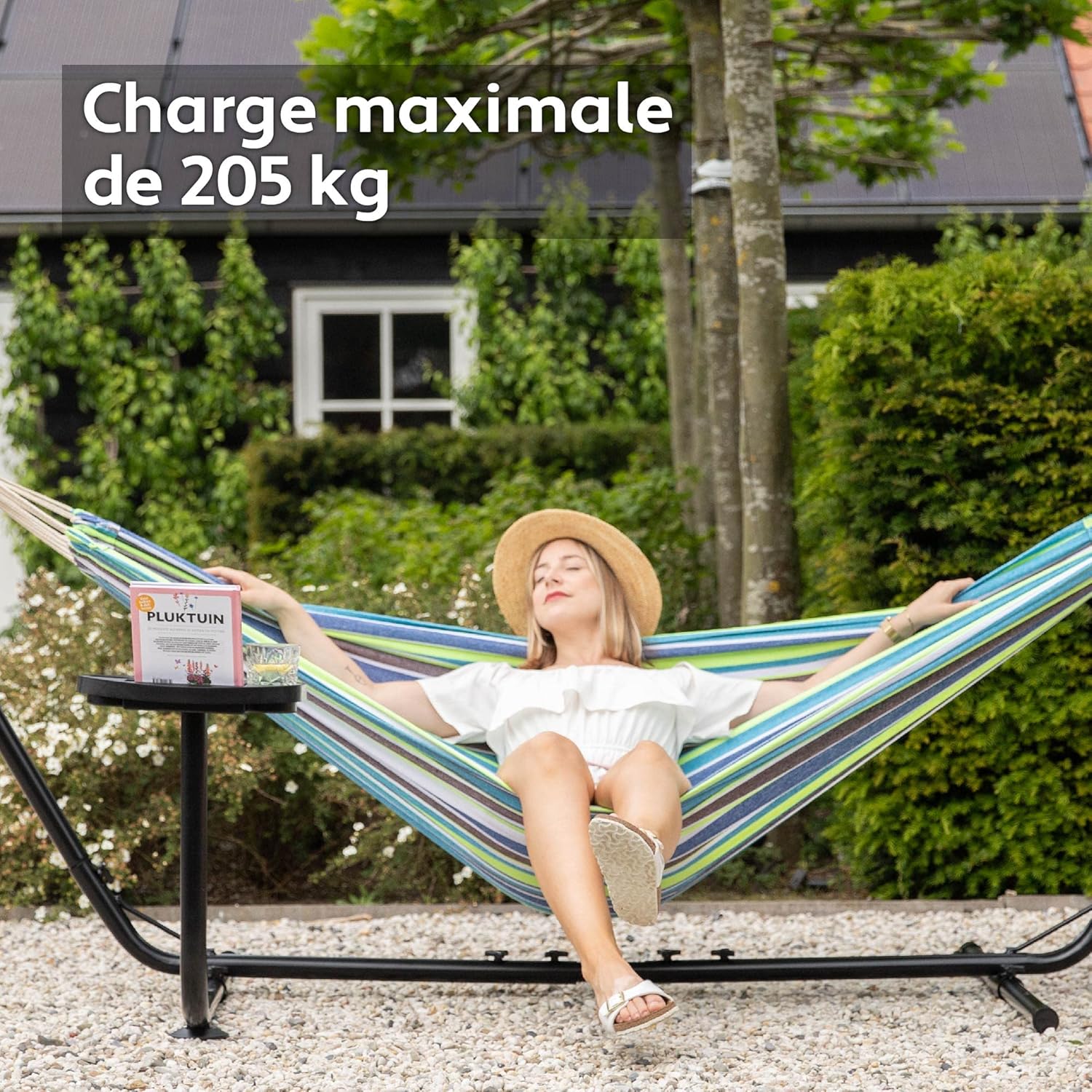 Thumbnail 4 de Vita5 Hamac sur Pied Extérieur – Duo confortable avec toile en coton, cadre en acier et sac de transport