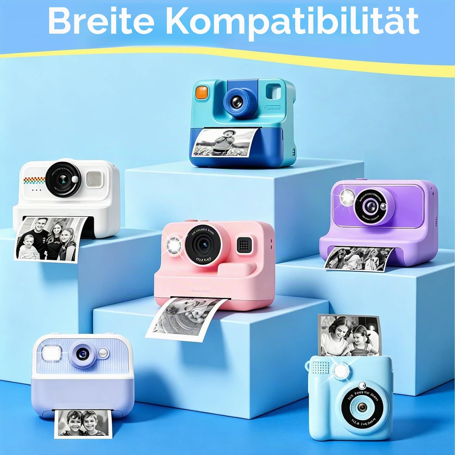 Detalle de QUASON 18 Rollen Kinderkamera-Papierrolle – BPA-freies Thermodruckpapier für Kinderfotografie