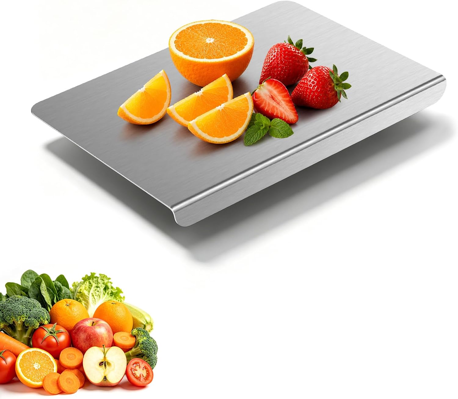 Detalle de Pure Titanium Cutting Board: 20x16-inch Non-Toxic, Dishwasher-Safe Kitchen Board