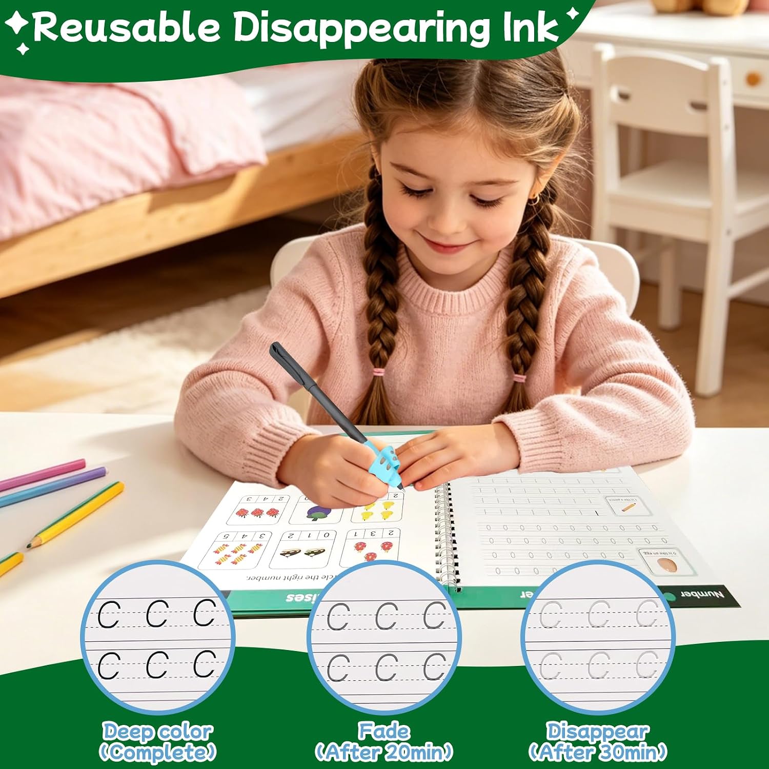 Detalle 1 de Magic Reusable Handwriting Practice Books