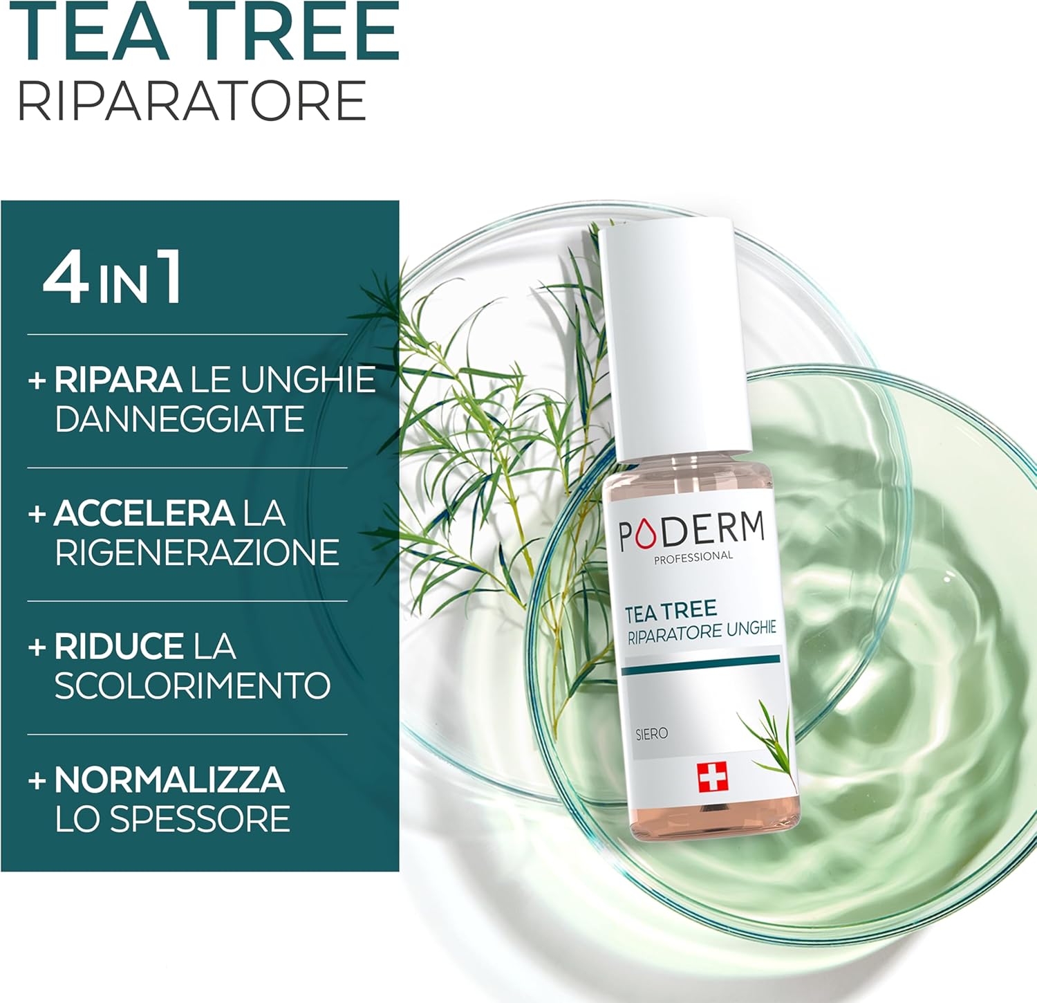 Detalle 2 de PODERM Tea Tree Riparatore Unghie 6 ml