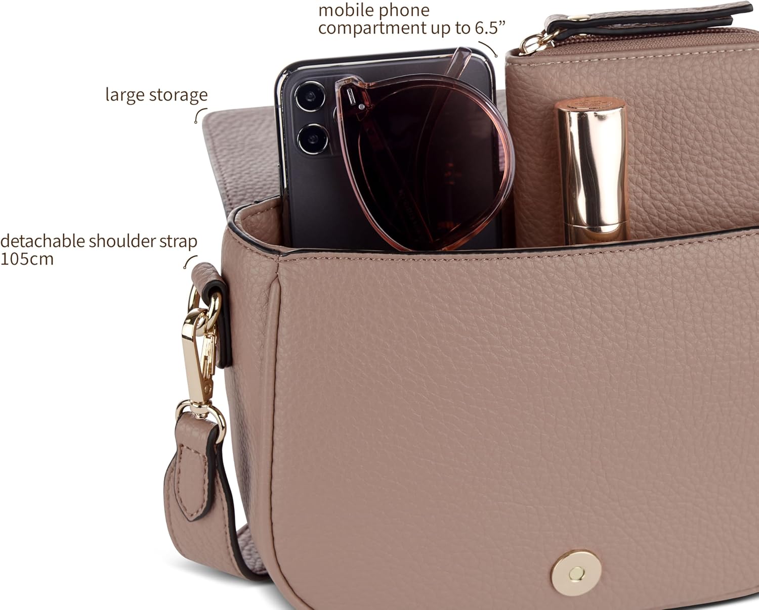 Thumbnail 4 de Bugatti Elina: Borsa a tracolla da donna in ecopelle, taglia S/M