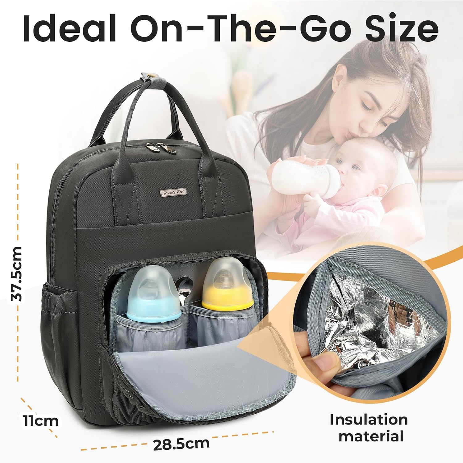 Thumbnail 3 de Pomelo Best Sac à Dos à Langer pour Bébé avec Matelas à Langer – Élegant et Pratique pour le Quotidien