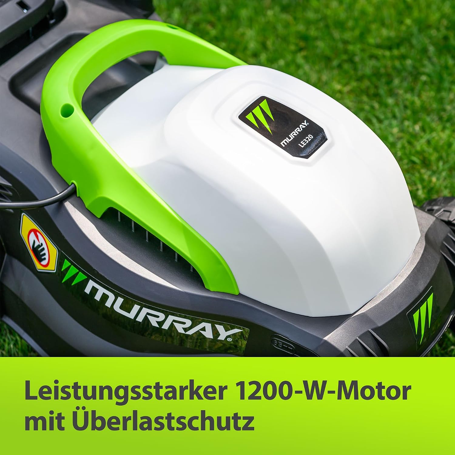 Detalle de Murray Rasenmäher Elektro 2-in-1 LE320E – kompakter 1200 W Rasenmäher mit 32 cm Schnittbreite