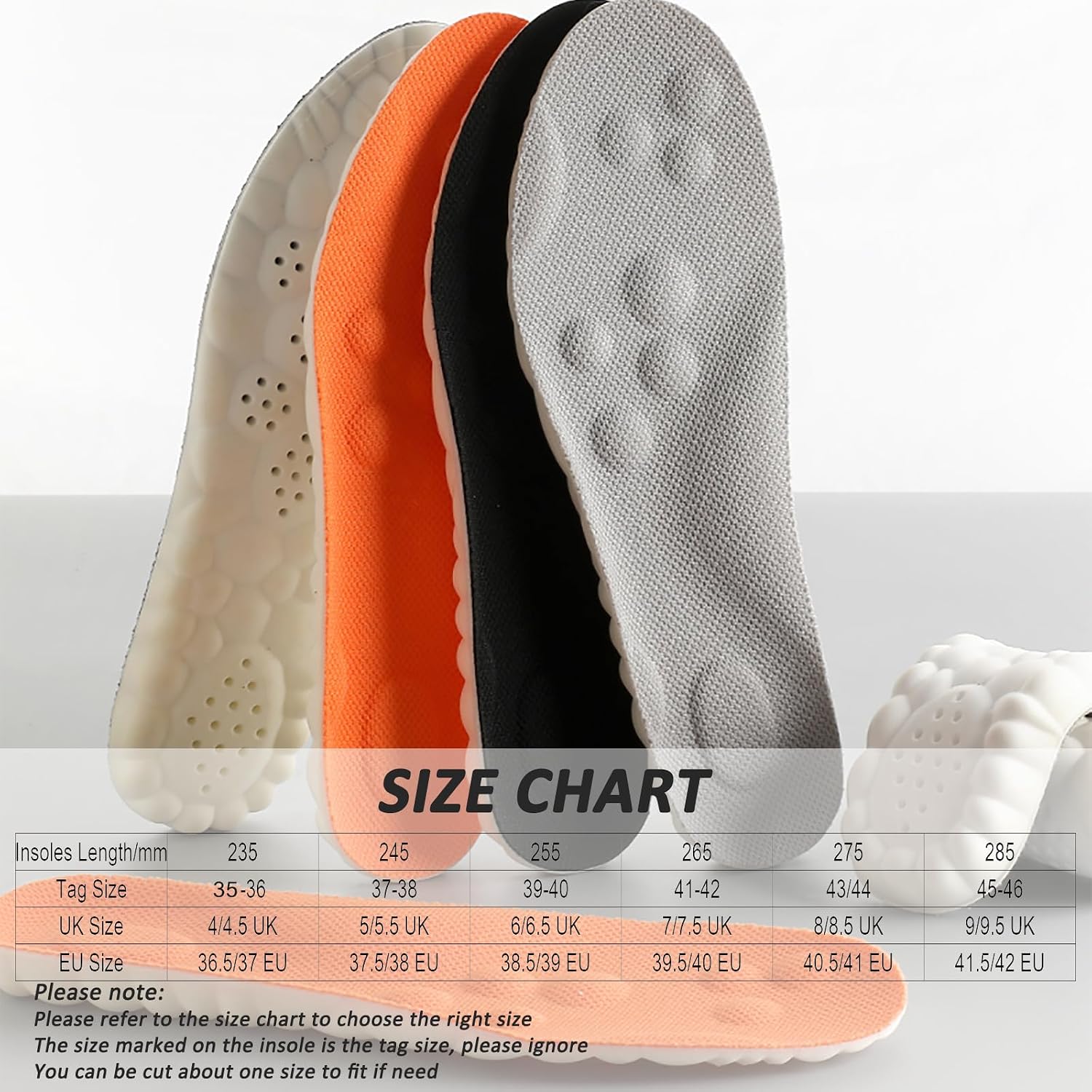 Detalle 2 de Memory Foam Insoles with Arch Support 9 UK