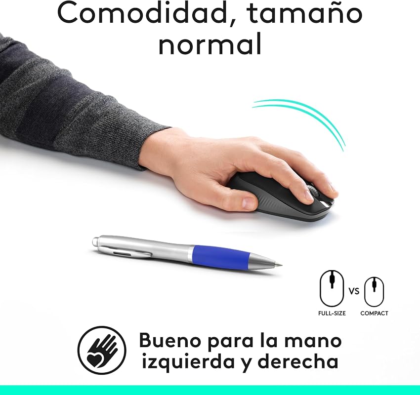 Detalle 2 de Logitech M190 Ratón inalámbrico negro 18 meses
