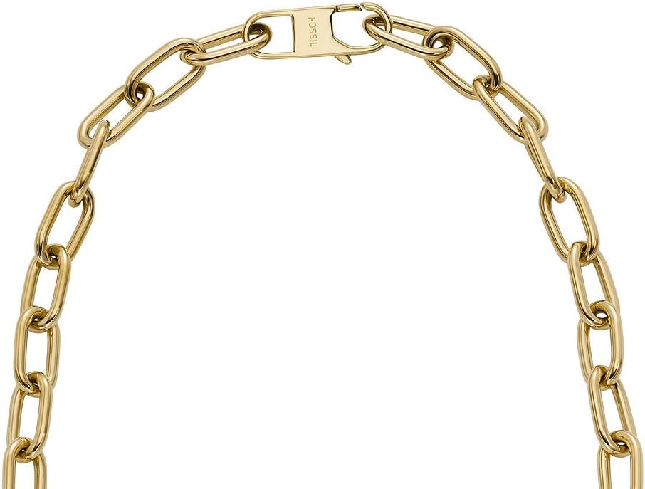 Thumbnail 4 de Fossil Collier pour femme en acier inoxydable doré, fermoir mousqueton et pendentif cœur