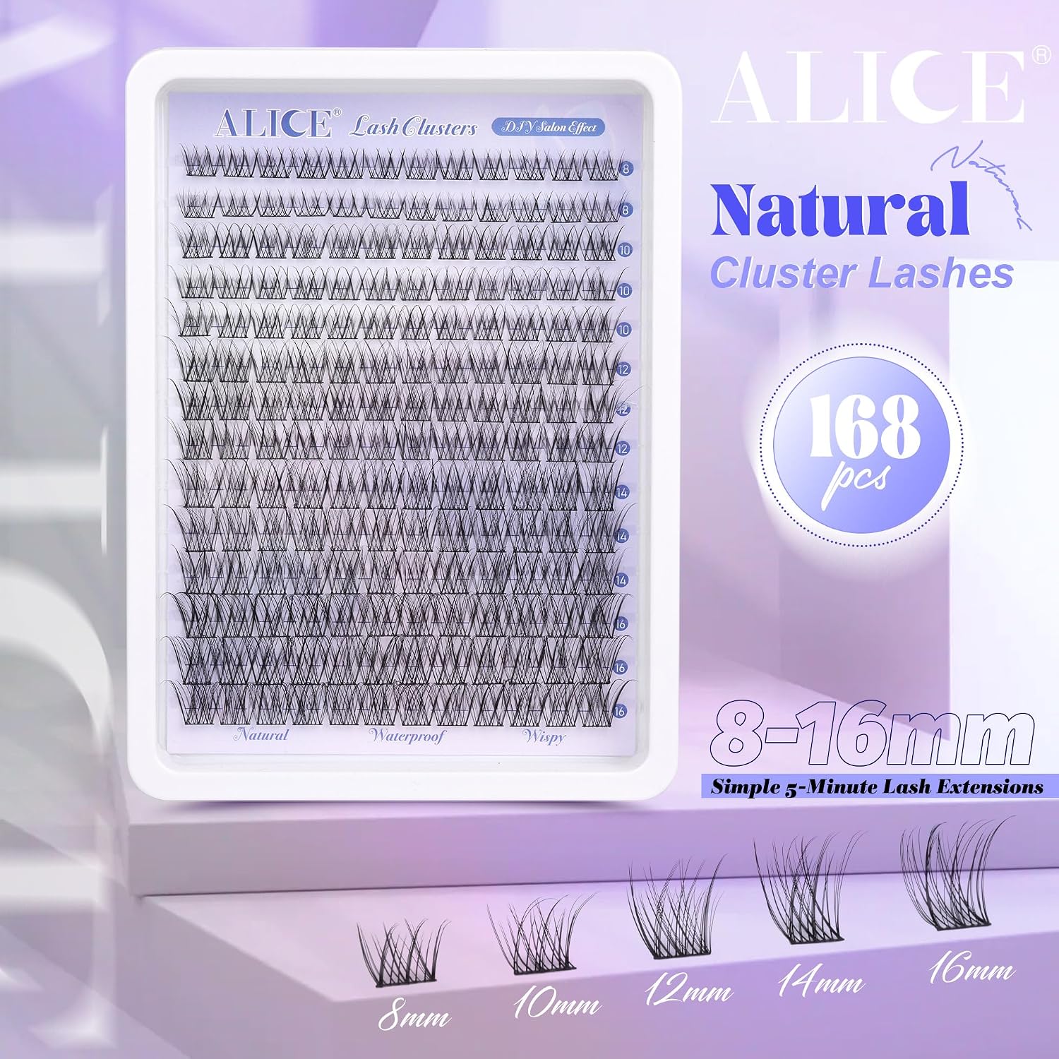 Detalle 2 de ALICE Natural Lash Clusters 168pcs ๐