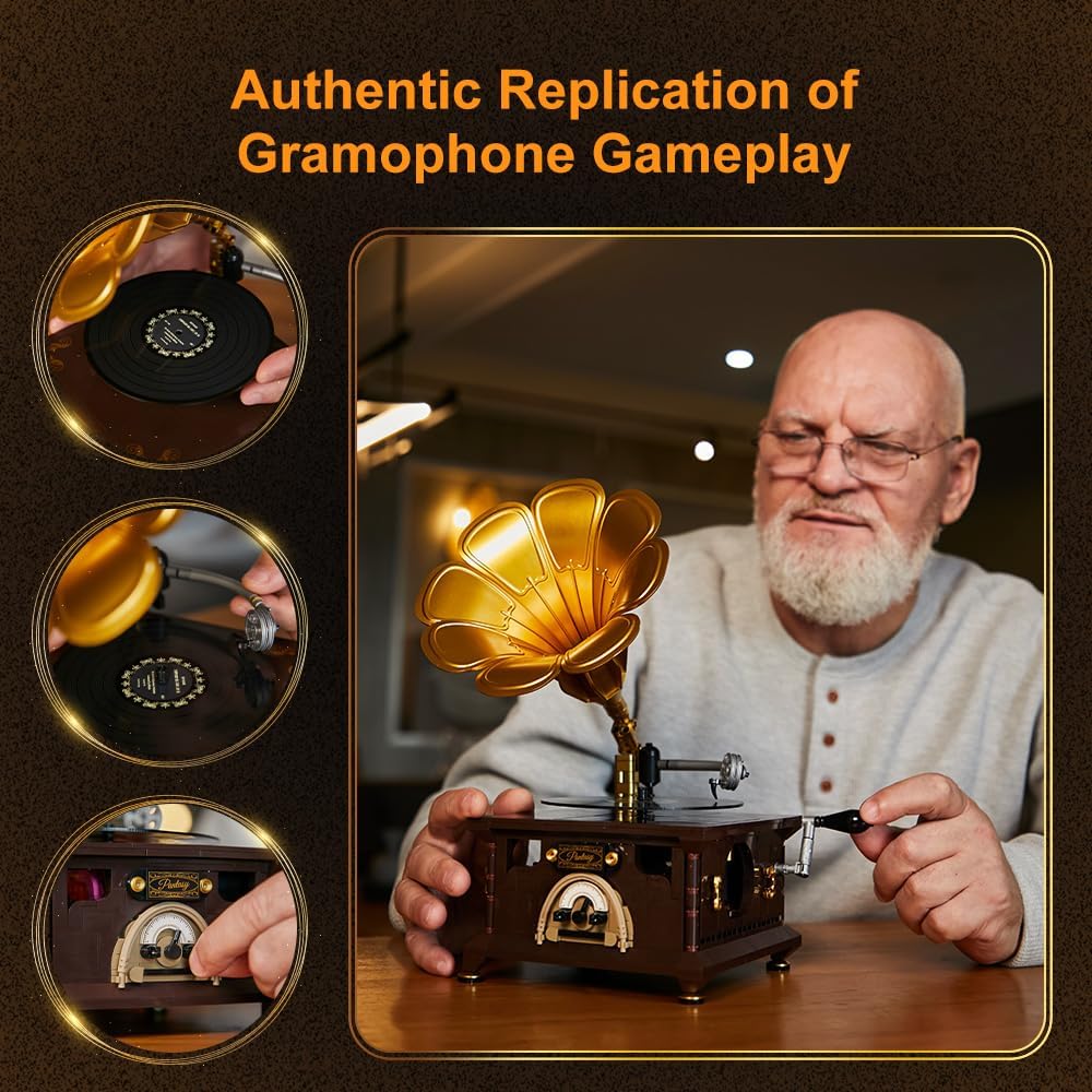 Thumbnail 3 de PANTASY Retro-Phonograph-Bausatz – Baukasten-Set für ein authentisches Grammophon-Erlebnis