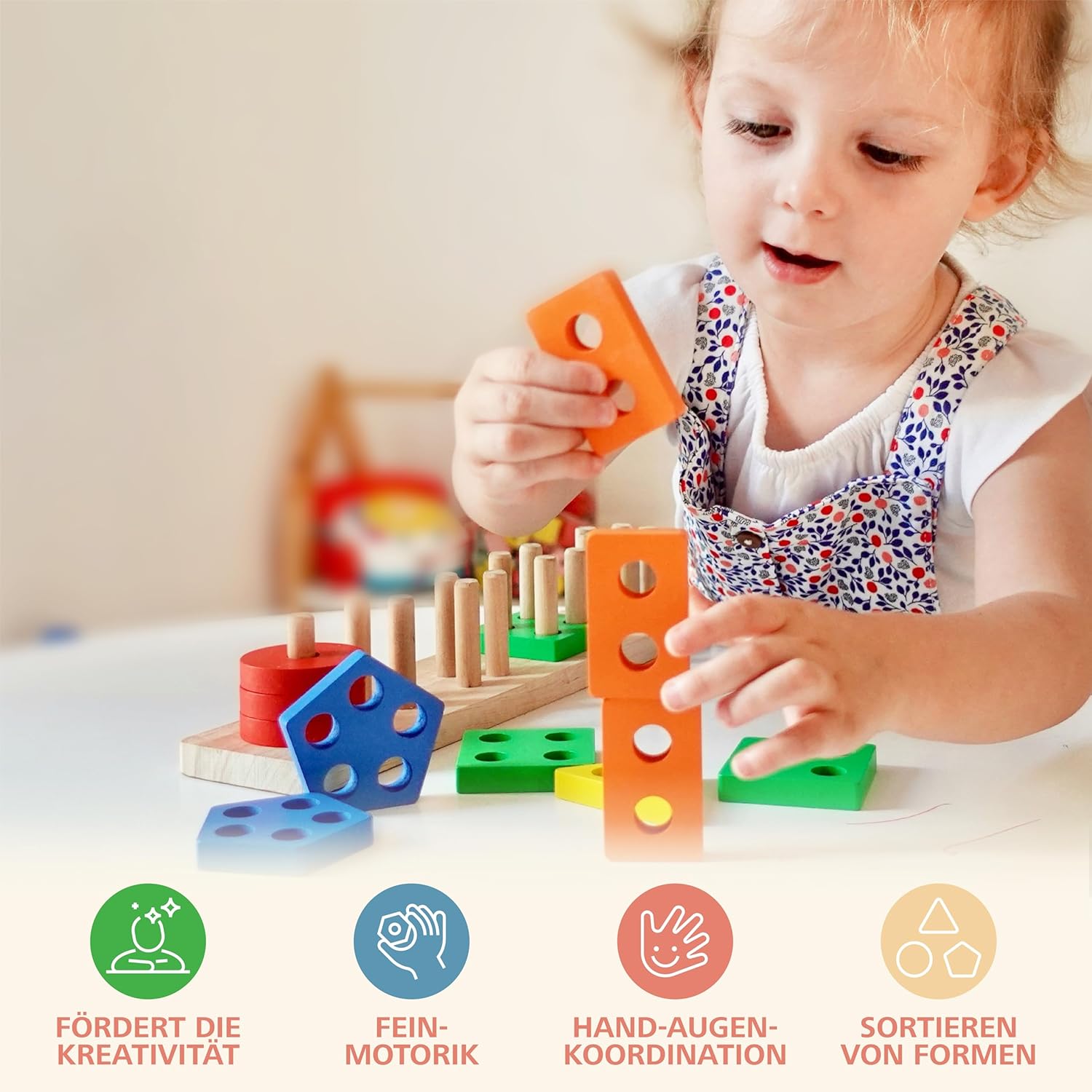 Detalle 2 de Sweety Fox Montessori Holz Spielzeug 1 Jahr