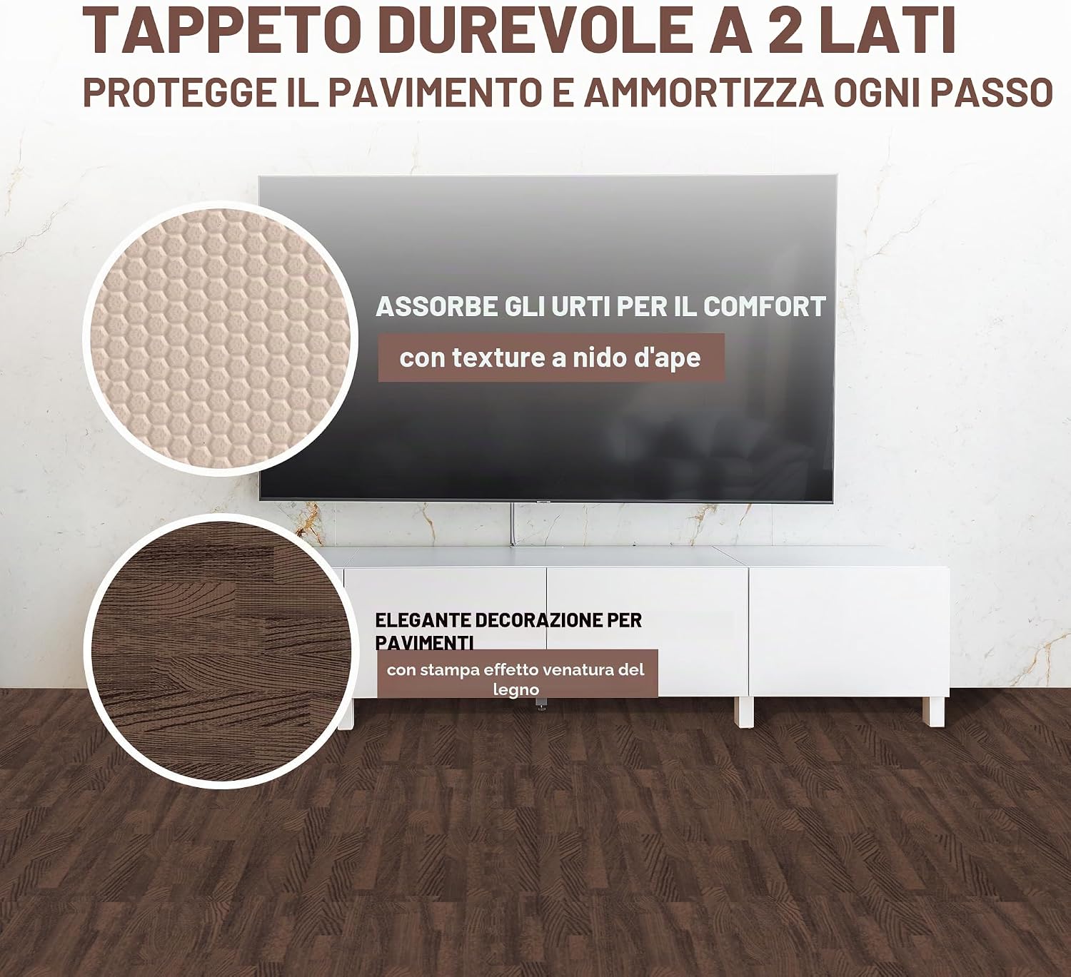Detalle de Yes4All EWUN tappeto a incastro in EVA Rovere scuro (12 piastrelle) per pavimentazioni modulari