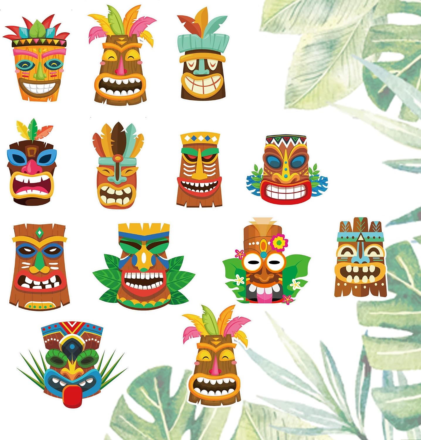 Detalle de C L cooper life CUPCAKE TOPPER-114 Hawaiian Tiki Cupcake Toppers, 24-Piece Paper Set