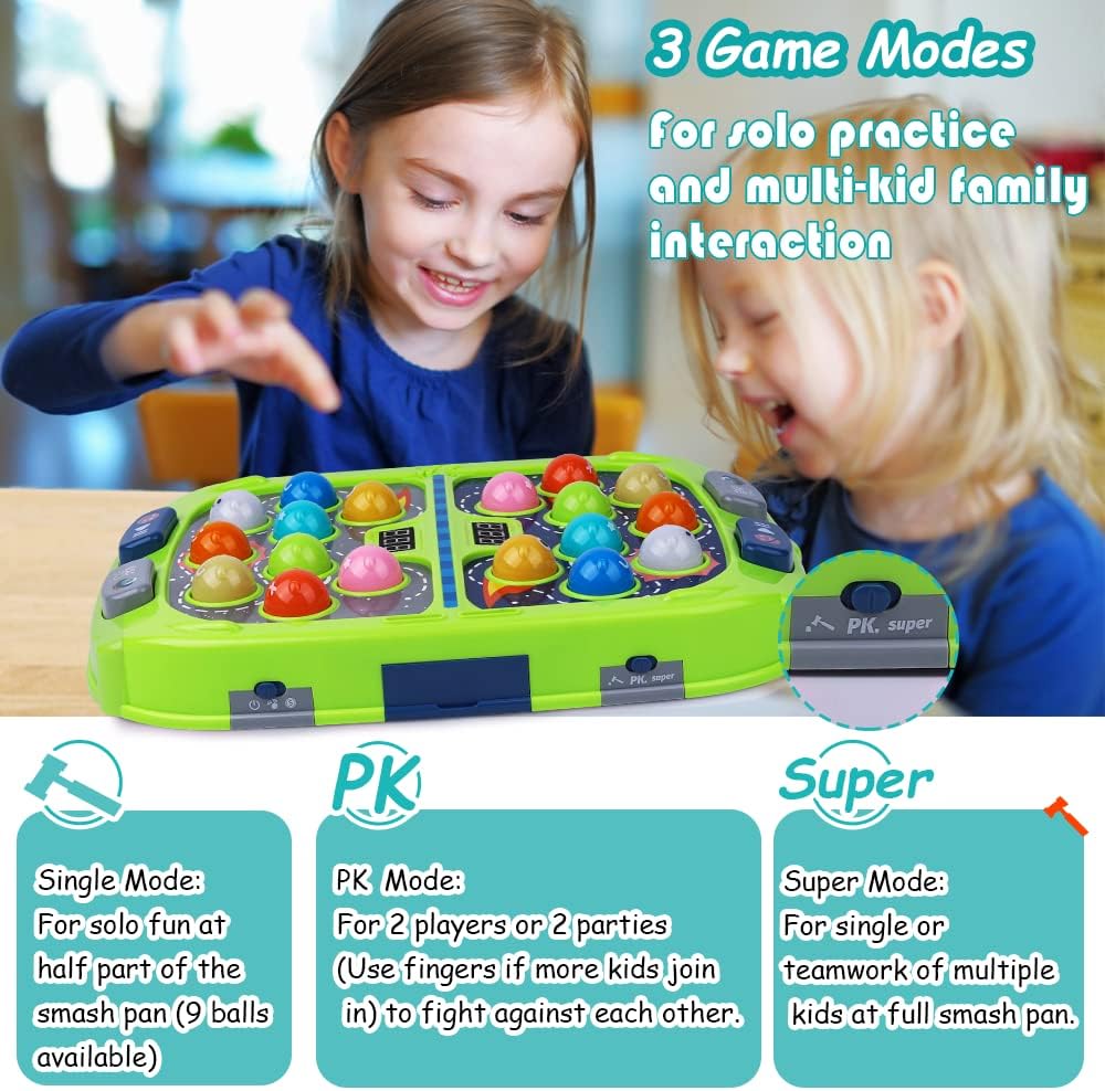 Thumbnail 3 de Whack Game Mole for Kids: Interactive 3-Mode Hammer Toy for Ages 3–8