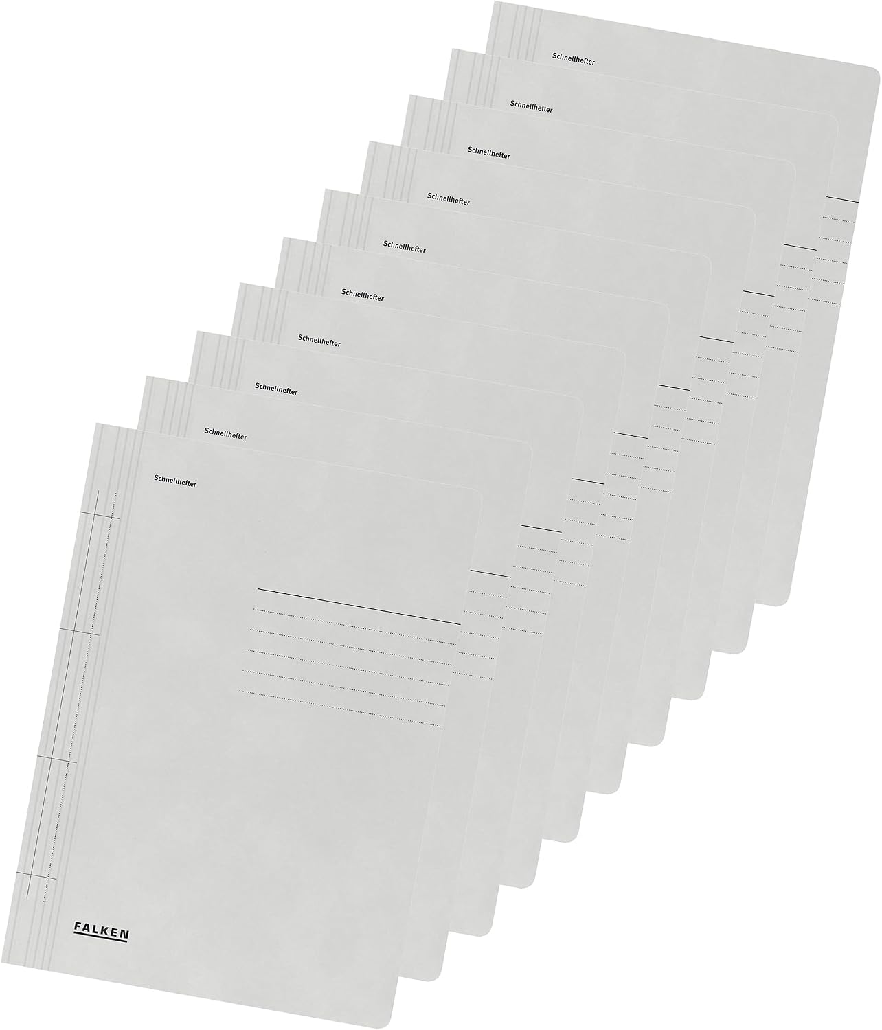 Detalle de Falken Cartelline in carta riciclata DIN A4, confezione 100 pezzi grigio – con copertura metallica e certificazione Blue Angel