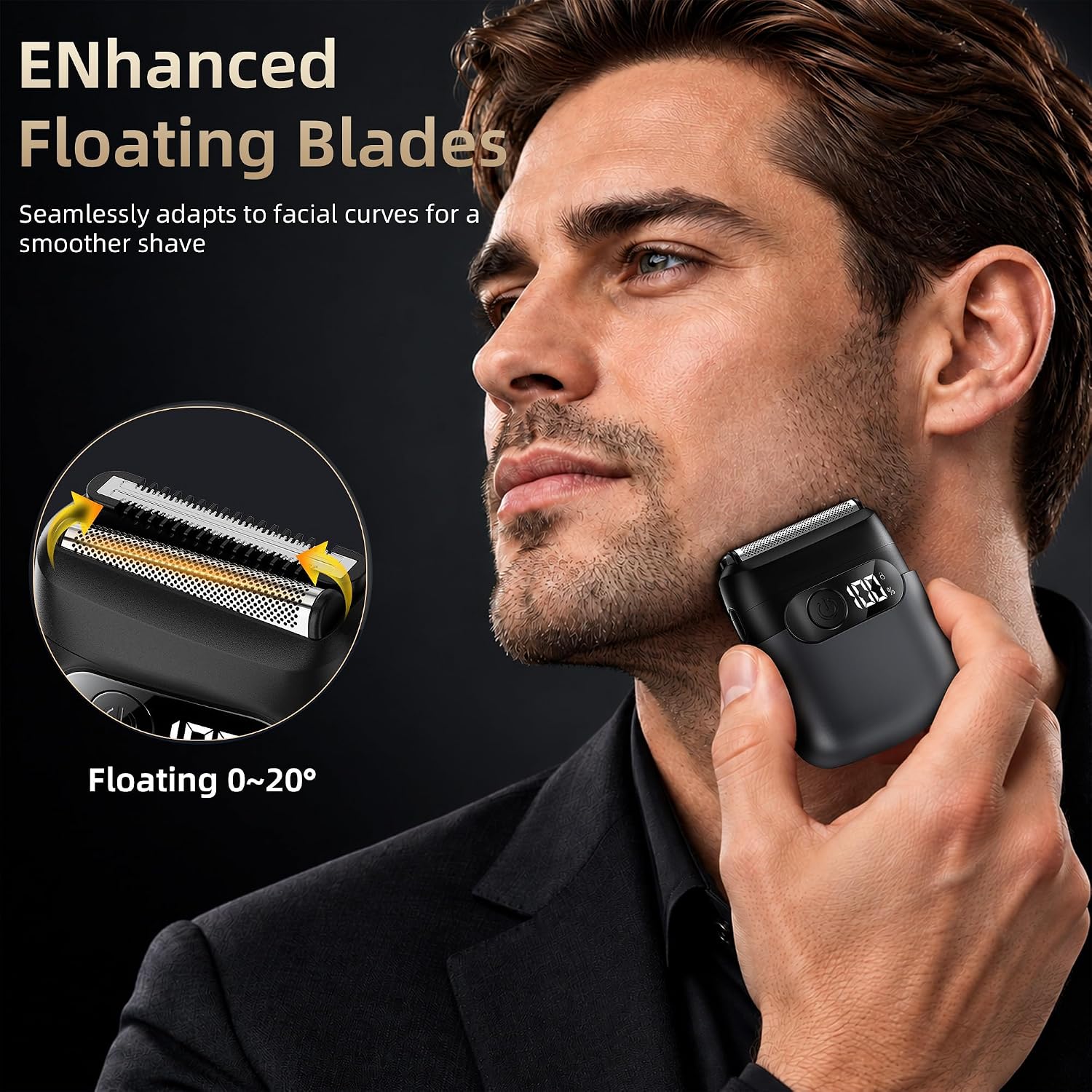 Detalle 2 de Sonatraxs MS-9723B-01 Electric Foil Shaver and Beard Trimmer, Wet/Dry, USB-C