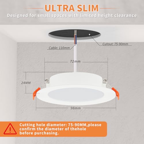 Detalle 2 de Pack 10 Downlight LED Techo Empotrable 5W Tomosu: ojos de buey LED, 4000K