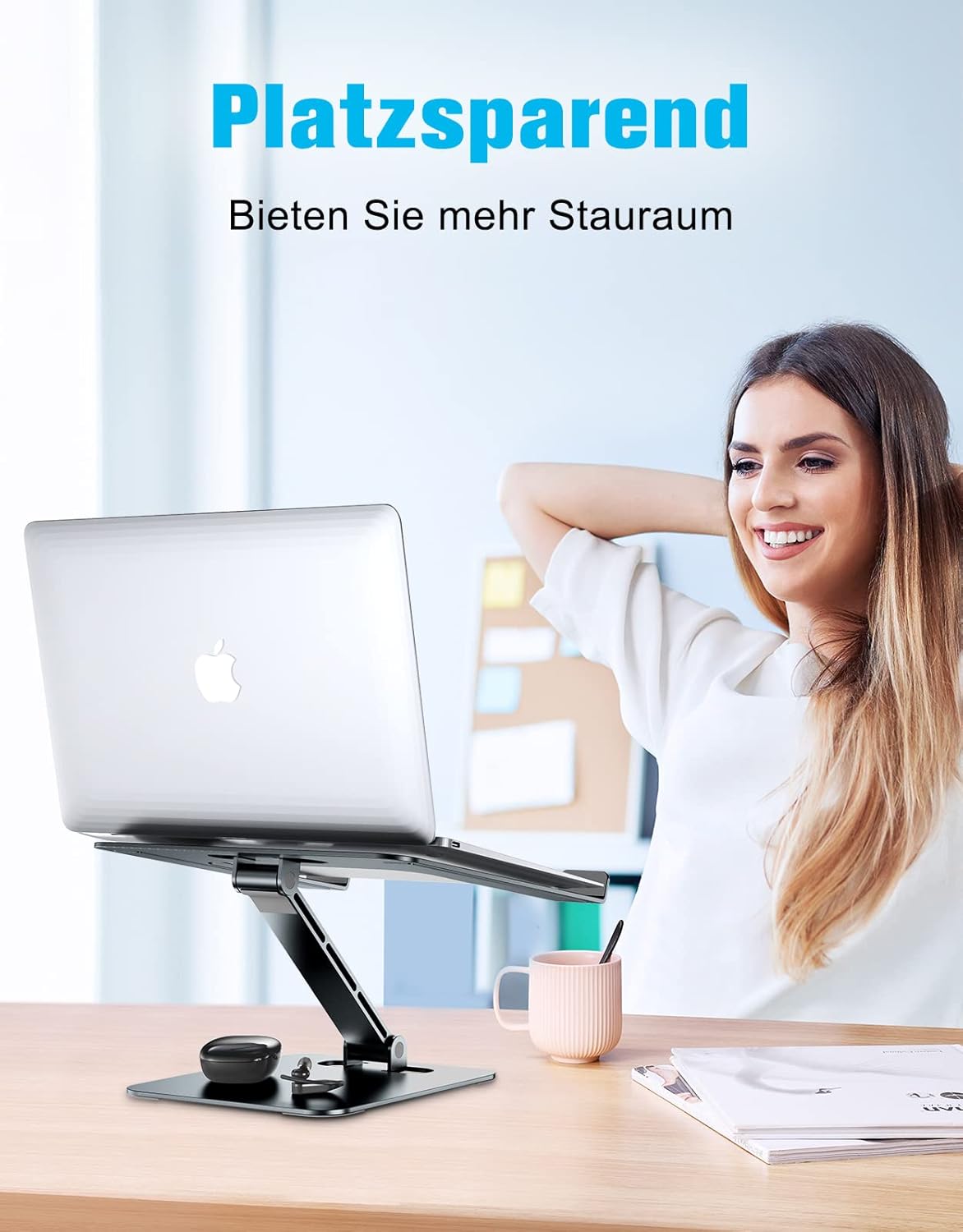 Thumbnail 6 de Babacom Laptop Ständer höhenverstellbar & faltbar aus Aluminium (10–16 Zoll, grau)