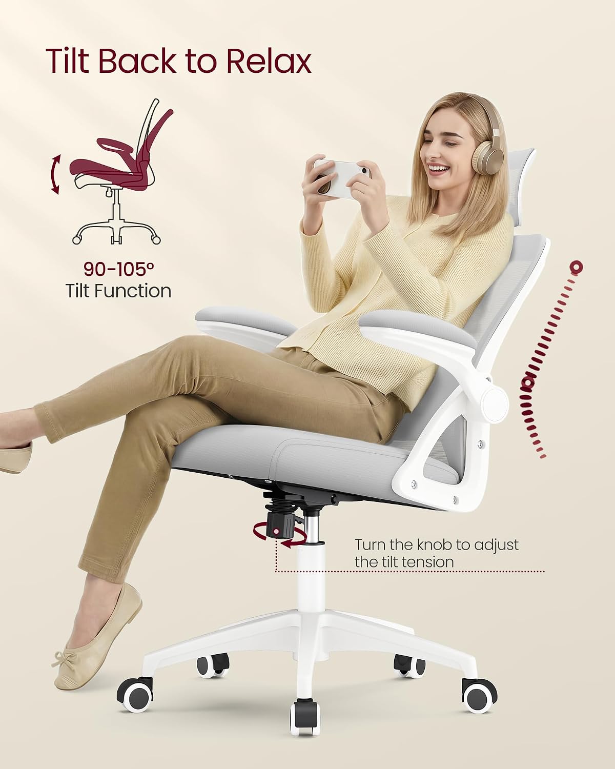Detalle 2 de SONGMICS Office Chair UOBN044GD01S
