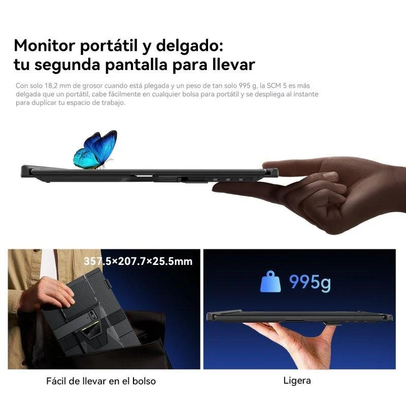 Detalle de Monitor Blackview 14" FullHD con doble pantalla portátil