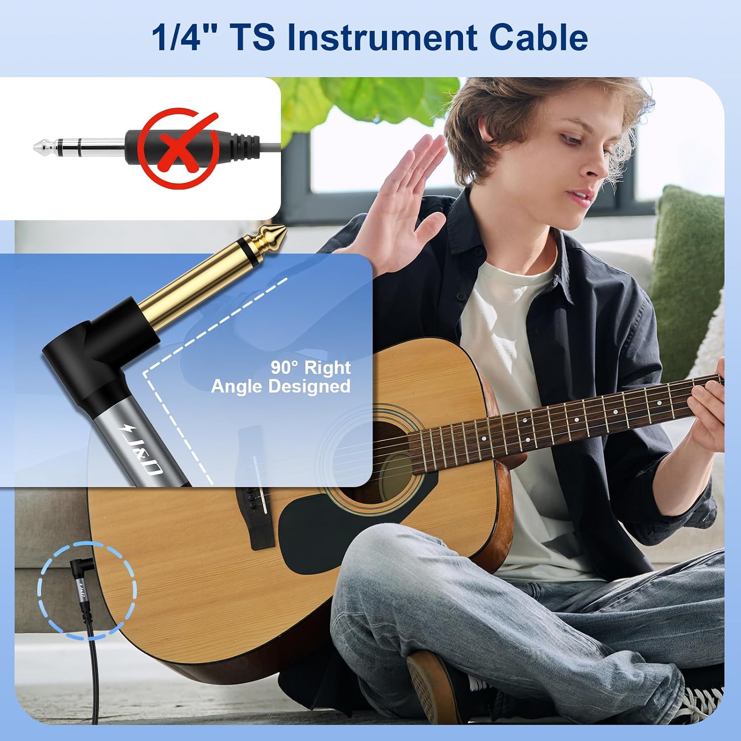 Thumbnail 1 de J&D Guitar Cable 15 Feet