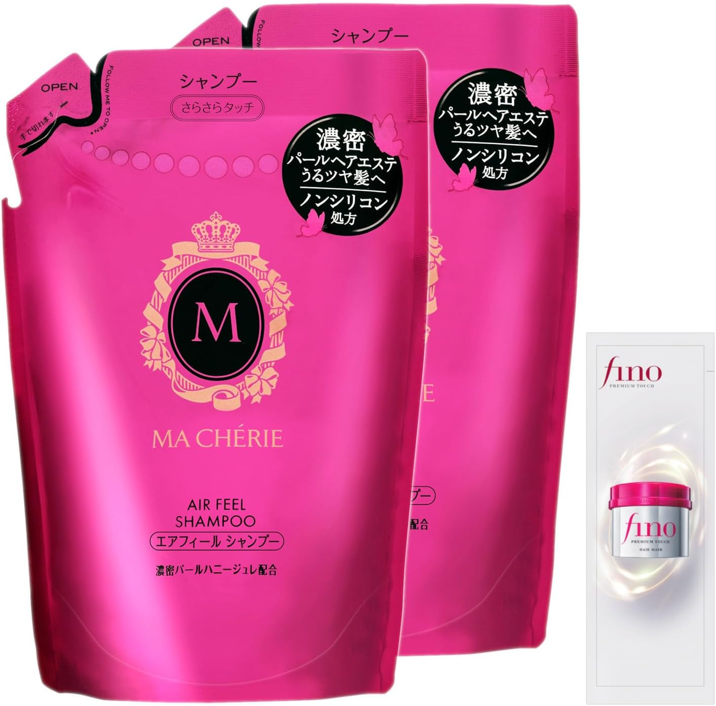 Detalle de マシェリ エアフィール シャンプー EX 詰め替え 380mL×2個セット+サンプル
