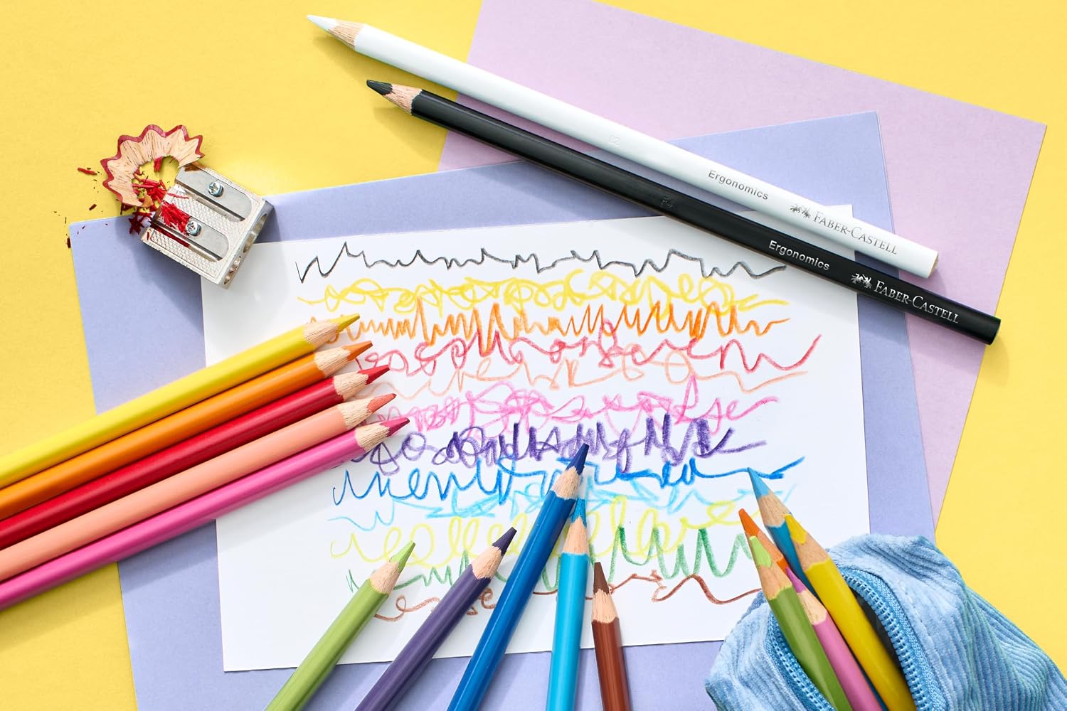 Detalle de Faber-Castell Buntstifte Set Ergonomics 24-teilig – Dreikantform, bruchgeschützte Mine